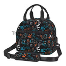 Compact Colorful Joystick Game Lunch Bag by Axyaa - Shoulder Strap, Reusable Lunch Box for School & Work