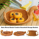 Axyaa Rattan Fruit Plate - Multipurpose Woven Animal Style Storage Tray