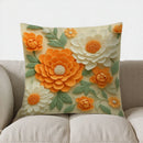 Axyaa Floral 3D Embossed Throw Pillow - Pattern Cushion Cover for Sofa, Bedroom, Car