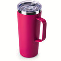 Axyaa 24oz Double Wall Coffee Tumbler with Handle Lid Stainless Steel Insulated Cup