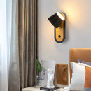 Axyaa Modern Wood Grain Rotating Wall Light for Bedroom, Hotel, and Study