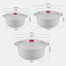 Axyaa Round Microwave Lunch Box Set with Lid for Fresh Food Storage