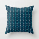 Axyaa Teal Blue Geometric Pillow Cases with Letter Leaves Plant Print, Deer Animal Design.
