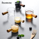 Axya Glass Dipping Bowl with Handle, Set of 4 Bowls, Seasoning Saucer Appetizer Plates