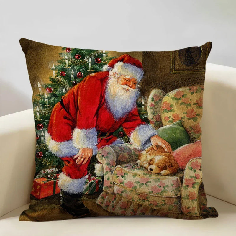 Axyaa Christmas Tree Santa Claus Cushion Cover 45x45cm
