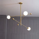 Axyaa Modern Glass Ball LED Ceiling Chandelier in Black Gold for Home Lighting