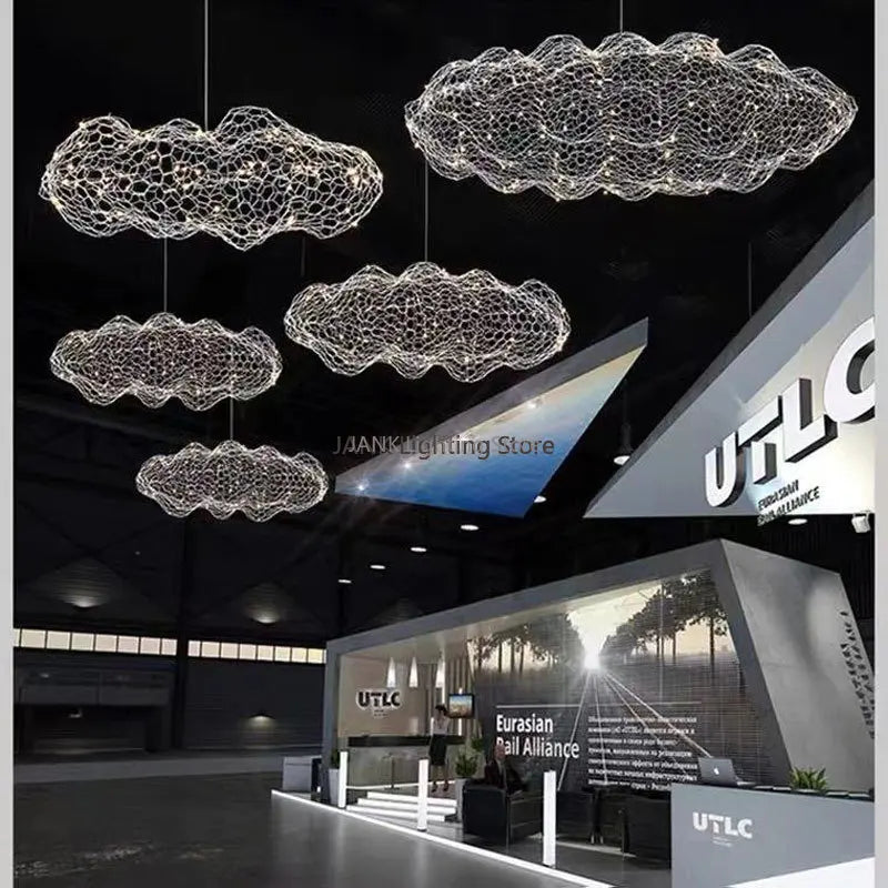 Axyaa Nordic Starry Sky Cloud Chandelier LED Ceiling Light