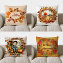 Autumn Pumpkins Decorative Throw Pillow Cover by Axyaa - for Sofa, Bedroom, Car