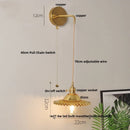 Axyaa White Glass LED Wall Lamp with Pull Chain Switch