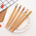 Axyaa Bamboo & Wood Chopsticks Set - Non Slip, Non Moldy, Multi Color