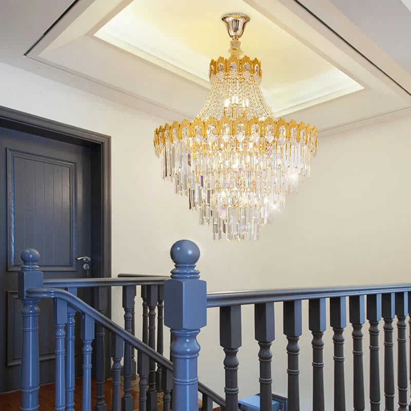 Axyaa Crystal Hall Lighting: High-End Villa Lift Living Room Lights