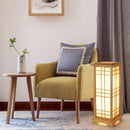 Axyaa Japanese Style Wood Floor Lamp with LED Lights for Bedroom and Living Room