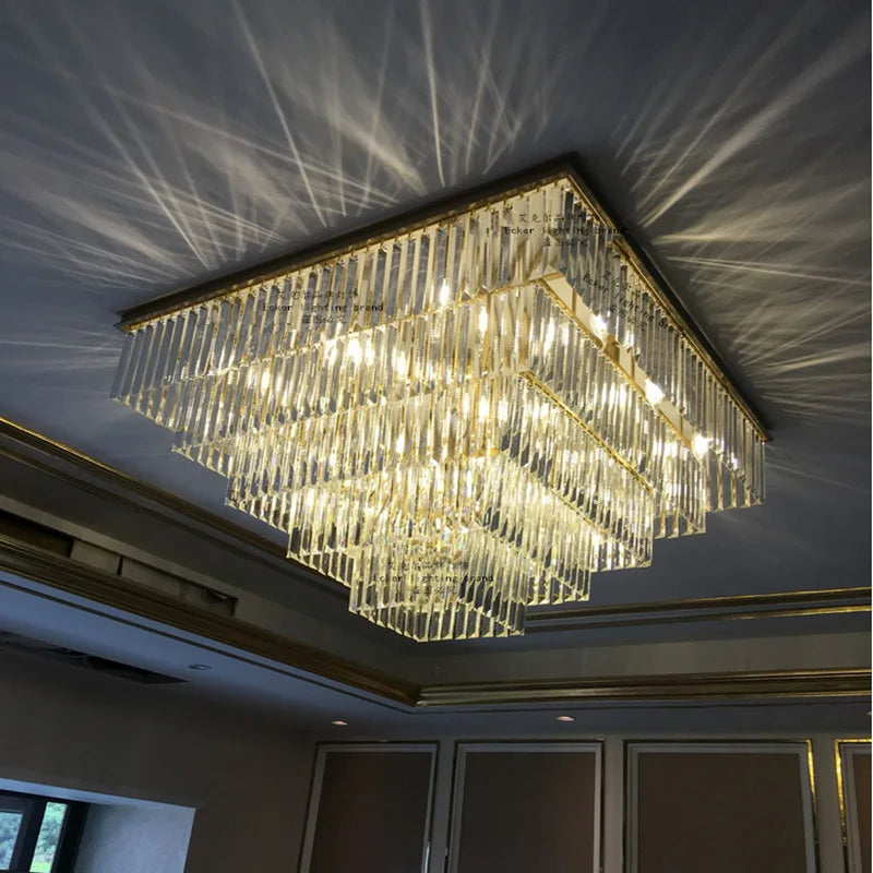 Axyaa Crystal Flush Mount Ceiling Light for Home and Hotel Decor