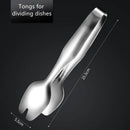 Axyaa Stainless Steel BBQ Tongs No-slip Grill Clips Steak Clamps Kitchen Accessories