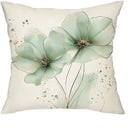 Axyaa Green Floral Print Pillowcase for Home Decor