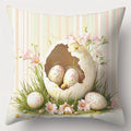 Easter Egg Wreath Bunny Pattern Cushion Cover for Axyaa Brand Home Décor
