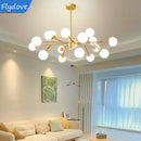 Axyaa Nordic Modern LED Chandelier Luxury Pendent Lamp for Living Room Bedroom