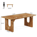 Axyaa 71" Modern Dining Table for 6-8, Wood Pedestal Base Kitchen Table