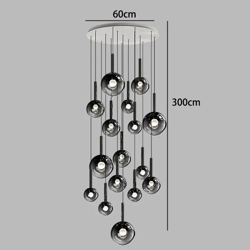 Axyaa Nordic Stair Chandelier Living Room Dining Pendant Ceiling Light Home Indoor Lighting