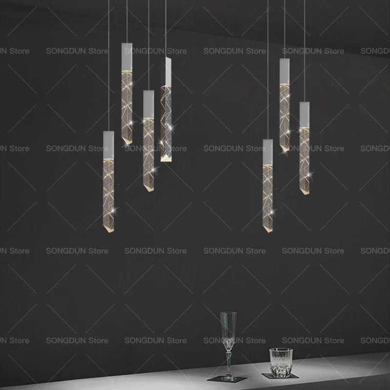 Axyaa Crystal Chandelier for Duplex Living Room, Luxury Villa, Loft Apartment