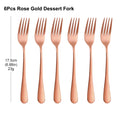Axyaa Gold Dessert Fork Set Stainless Steel Coffee Ice Cream Cake Forks Black Cutlery