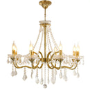 Axyaa Crystal Chandelier: European Minimalist Living Room Lamp - Modern & Cozy Bedroom Vintage Lighting