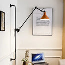 Axyaa White Black Long Rod Rocker Swing Arm Wall Lamp