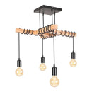 Axyaa 4-Head Black Industrial Ceiling Light Fixture for Kitchen Porch Living Room
