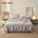 Axyaa Daisy Lace Soybean Summer Quilt Sheet Pillowcase Set, 4-Piece