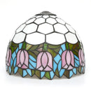 Stained Glass Tulip Flower Style Lamp Shade 12 Inch Red for Table Lamp - Axyaa