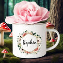 Axyaa Personalized Enamel Flower Mug for Bachelorette Party and Wedding Bridal Shower
