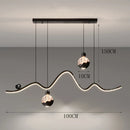 Axyaa Glass Ball Strip Pendant Light - Dimmable Mid Century Chandelier