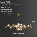 Axyaa Copper Swallow Chandelier with Glass Flower Pendant for Dining Room & Living Room