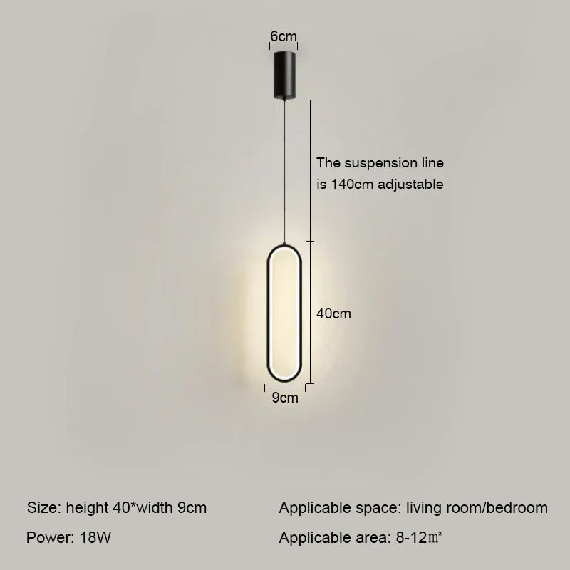 Axyaa Black Ring LED Pendant Light - Modern Nordic Luxury Chandelier