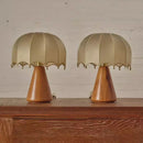 Wabi Sabi Silk-Inspired Desk Lamp by Axyaa: Artful Woodwork, Bedroom Warmth