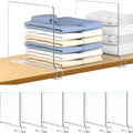 Acrylic Shelf Dividers Set for Wardrobe & Bookcases by Axyaa - Adjustable & Clear