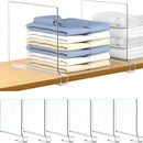 Acrylic Shelf Dividers Set for Wardrobe & Bookcases by Axyaa - Adjustable & Clear