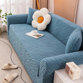 Axyaa Jacquard Fleece Sofa Cover - Universal Stretch, Anti-Scratch, All Seasons