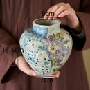 Blue White Ceramic Vase Set Axyaa Artistic Flower Vessels Hydroponic Dried Flower Vases