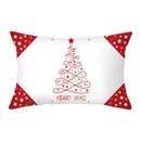 Axyaa Snowman Alphabet Print Pillowcase - Festive Rectangular Cushion Cover