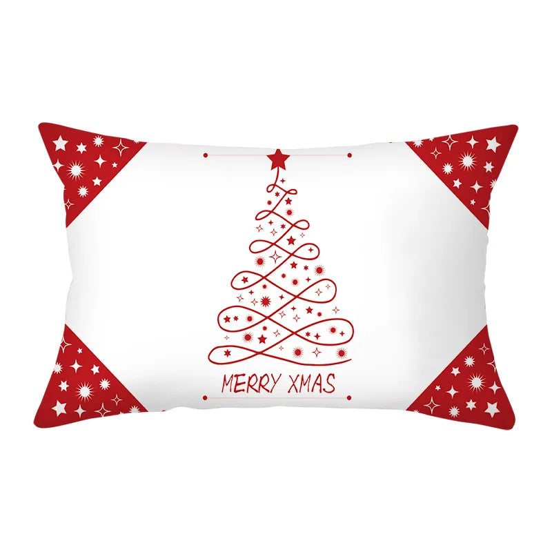 Axyaa Snowman Alphabet Print Pillowcase - Festive Rectangular Cushion Cover