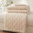 Axyaa Space-Themed Knitted Throw Blanket: Soft Milk Velvet Cozy Flannel Stripe Pattern
