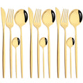 Axyaa 12-Piece Gold Flatware Set Stainless Steel Cutlery Dinnerware