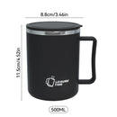 Axyaa Double-layer Insulated Coffee Mug Handle Student 304 Stainless Steel Cup