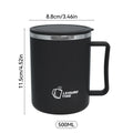 Axyaa Double-layer Stainless Steel Insulated Coffee Mug with Handle - Leak-proof Drinkware