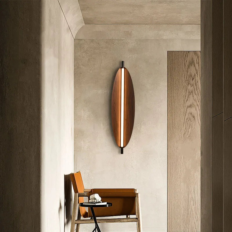 Axyaa Wood Grain Led Wall Lamp: Minimalist Nordic Style Home Decor Fixture