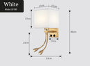 Axyaa Nordic Wall Lamp with USB Port, 2 Spotlights for Home Decor, Bedroom, Living Room