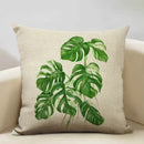 Axyaa Leaf Cushion Cover: Soft Linen Pillowcase 45x45cm
