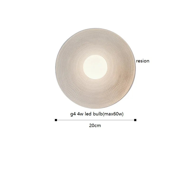 Axyaa Round Resin LED Wall Sconce Light Japanese Style Wandlamp