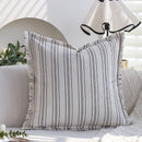 Axyaa Striped Fringed Cushion Cover - Boho Stylish Home Decor 45x45cm